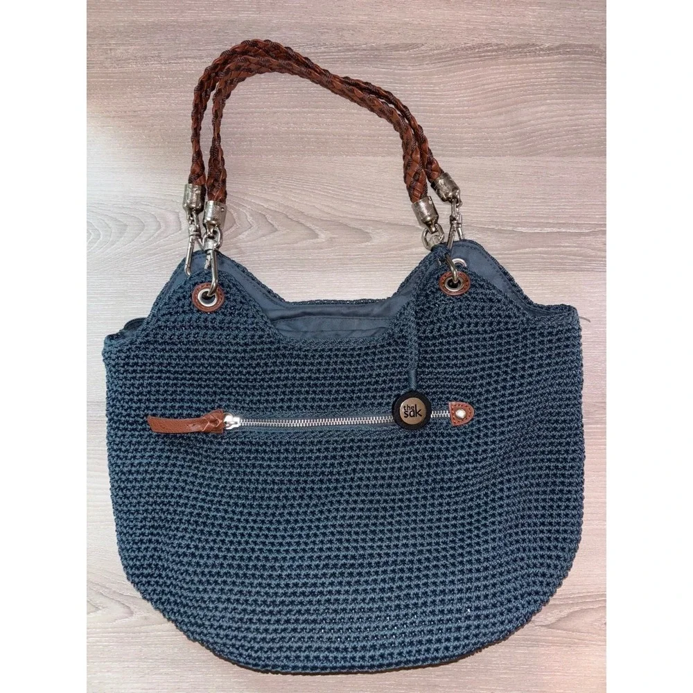 The Sak Indio Crochet Shoulder Bag‎ Braided Strap Hobo boho cottage festival